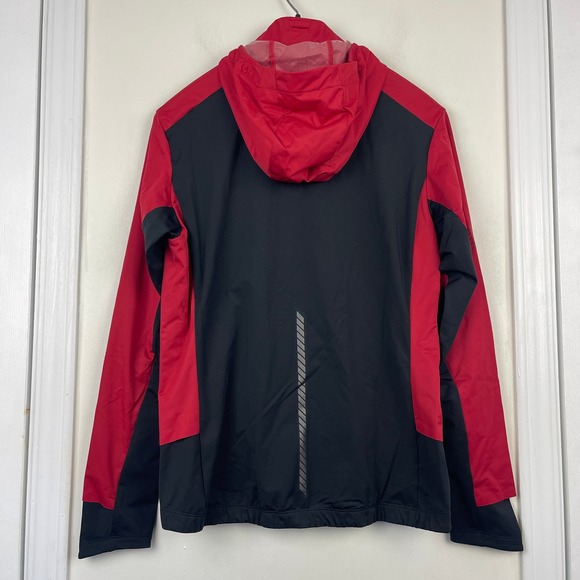 NEW Salomon Womens M Technical Training Jacket Hooded Full Zip Black Red C11213 - Picture 4 of 10